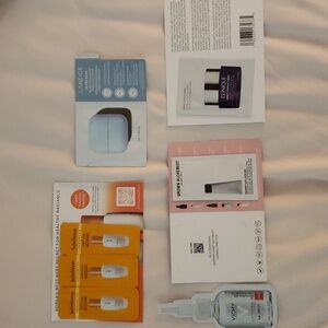 Various skincare product samples - new